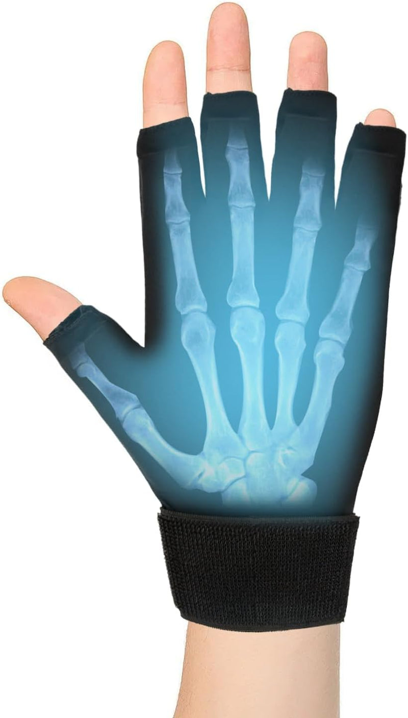 Hand Ice Pack Glove for Arthritis, FSA Eligible, Soft Gel Thumb Ice Pack Wrap Reusable Hot Cold Therapy Wrist Cold Pack for Tenosynovitis, Swelling, Surgery, Tendonitis, Carpal Tunnel Black 1.0