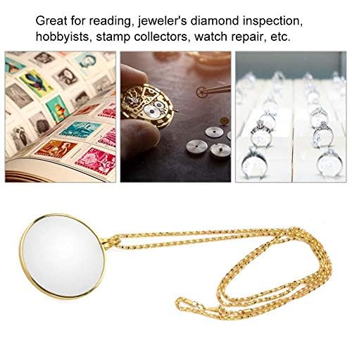 [Australia] - Monocle, Hanging Magnifying Glass, Portable 5X Magnifying Glass Monocle Lens with Hanging Necklace for Reading Crafts Handicrafts Jewelery Hobbies, Magnifying Glass Hanging on the Neck for Men and Women (Gold) 