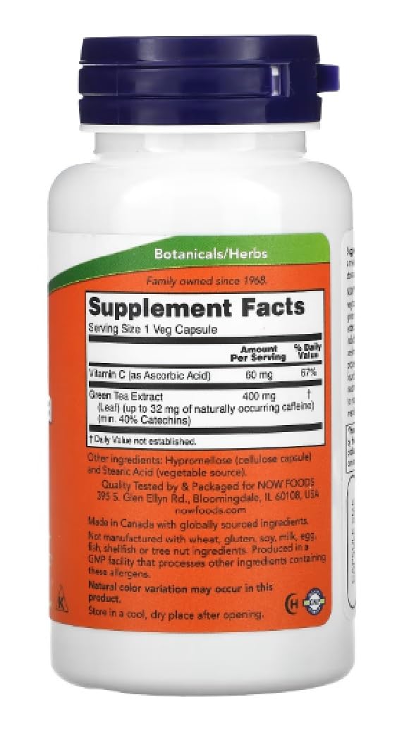 Now Foods – Green Tea Extract 400mg | Antioxidant & Metabolic Support – 100 Vcaps