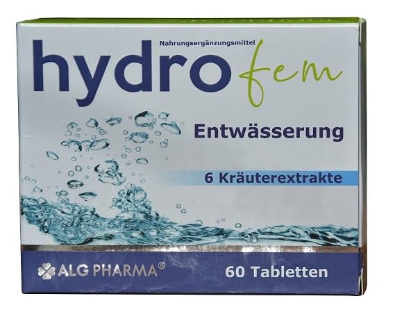 [Australia] - Hydrofem, drainage, stimulating metabolism, 60 tablets, 6 herbal extracts including nettle, goldenrod, dandelion, green tea, diuretic, prickly pear extract, such as hydromium detox 