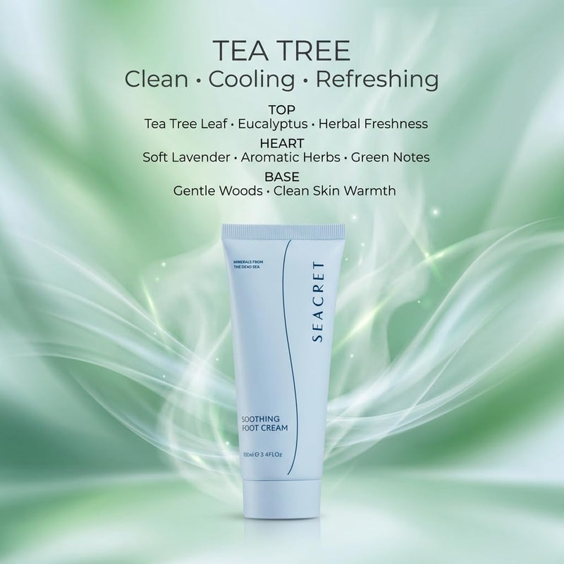 SEACRET Dead Sea Foot Cream - Deep Moisture Heel Repair with Tea Tree Oil, Shea & Cocoa Butter, Rapid Absorption Formula for Dry, Cracked Skin, Hypoallergenic, Paraben-Free & Vegan, 3.4 Fl Oz / 100 ml 3.4 Fl Oz (Pack of 1)