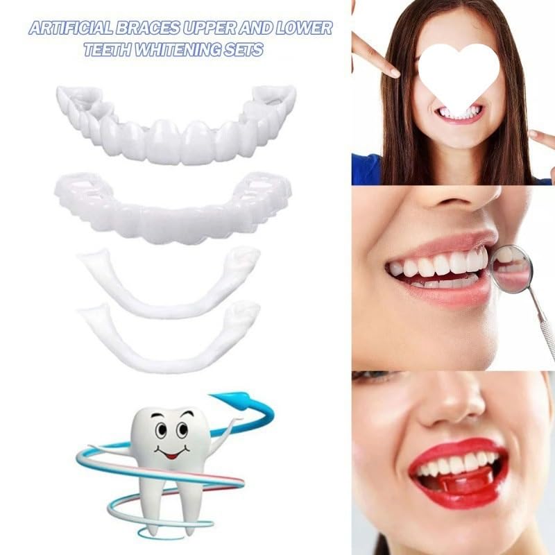 2 Pairs, Men's and Women's Temporary Cosmetic Confident Smile,Beautiful Smile(White) White