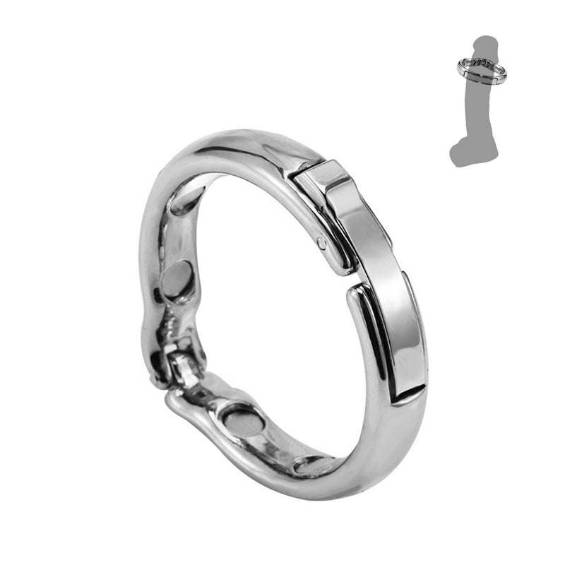 Cock Ring Metal Adjustable Penis Rings for Men Magnetic Scrotum Pendant New 3D Printing Pleasure Ring Adult BDSM Bondage Glans Chastity Sex Toys (S) S