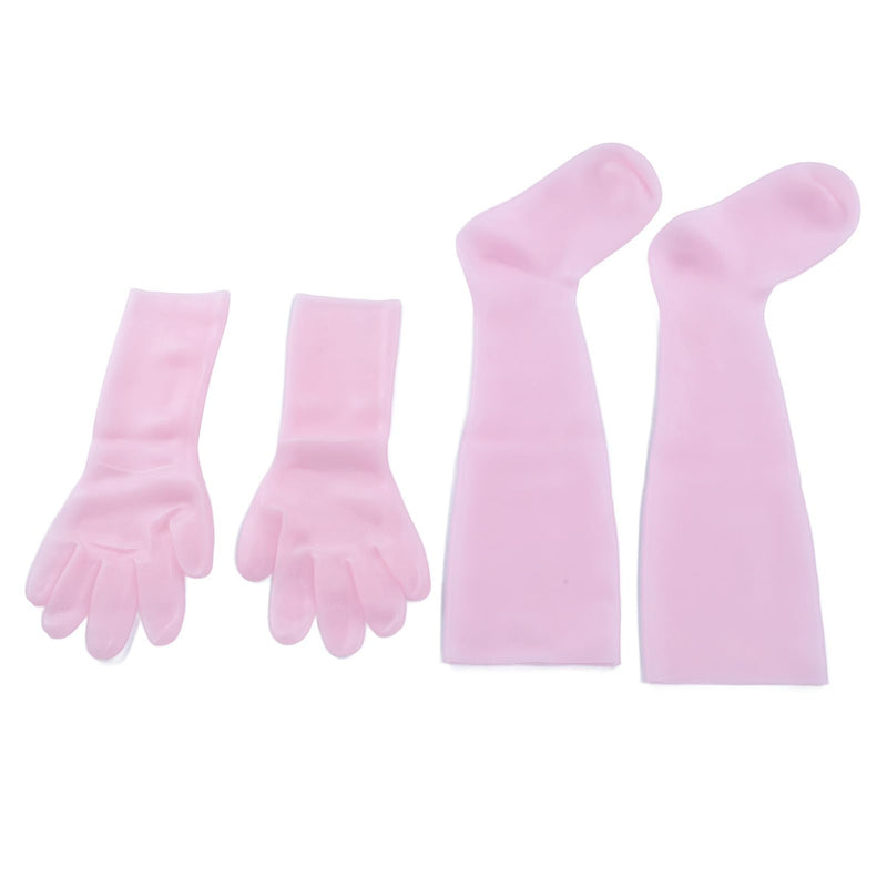 [Australia] - Silicone Gel Spa Socks, 2 Pairs Moisturizing Gloves Socks Set for Repairing Softening Dry Cracked Hand Feet Extended Silicone Moisturizing Gloves Socks (1) 1 
