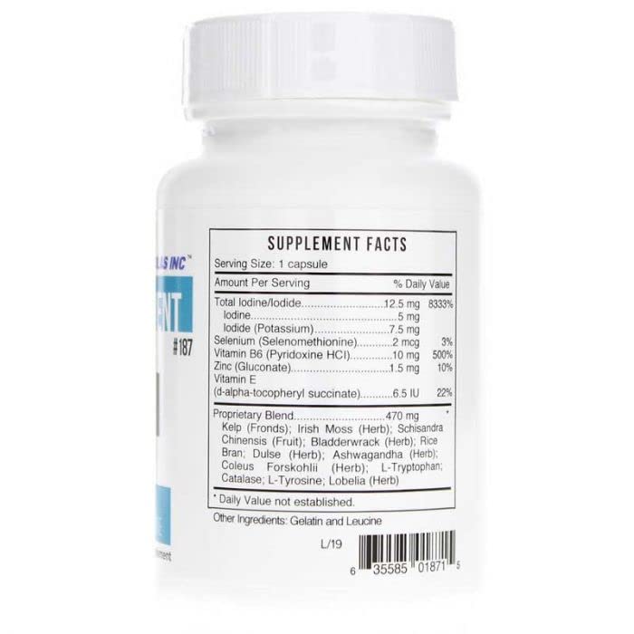 [Australia] - Systemic Formulas Bio Nutriment TMI Thyroid Metabolism + Iodine 60 Capsule #187. Iodine Supplement Thyroid Support for Women and Men Iodine Pills Kelp 