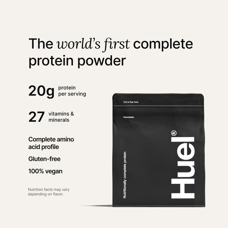 Huel Vegan Protein Powder | Strawberry | Complete Nutrition | 20g Protein | 26 Servings | 100% Plant-Based | 27 Vitamins & Minerals, Gluten Free, Non-GMO, Lactose Free 26.6 Ounce (Pack of 1)