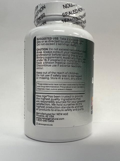 [Australia] - NEW AGE Selenium, Zinc, Iodine, L Tyrosine, Ashwagandha - Supplement for Women and Men with Bladderwrack, Turmeric, Silica Kelp, Schisandra - 120 Count 60 Count (Pack of 2) 