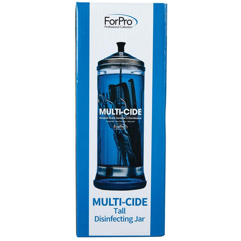 [Australia] - ForPro Multi-Cide Tall Glass Jar, for All Hairstyling Tools Including Brushes, Combs & Shears, 37 oz 37 Ounces 