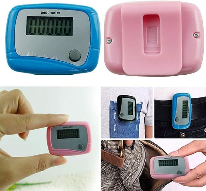 [Australia] - Red Portable Counter Mini Digital LCD Pedometer Sports Walking Running Step Counter Meter Walking Distance Miles, Calorie Counter, Daily Target Monitor, Exercise Time Pedometers 