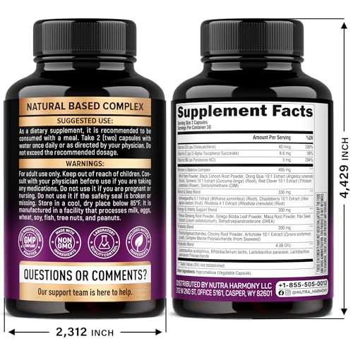 NUTRAHARMONY Cortisol & Menopause Support Supplement