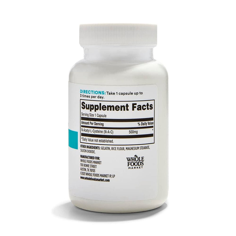 [Australia] - 365 by Whole Foods Market, N-Acetyl L-Cysteine 500mg, 100 Count 100 Count (Pack of 1) 