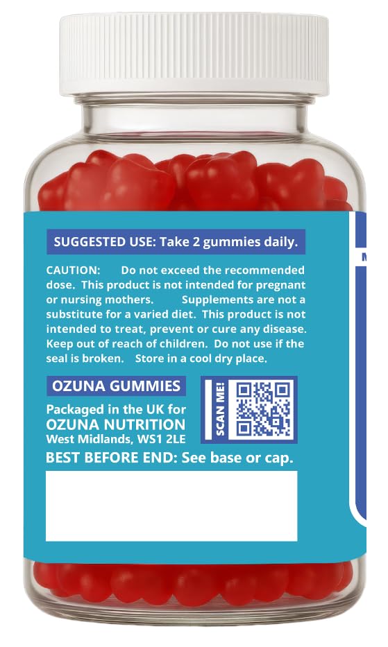 Marine Collagen Gummies with Keratin, Biotin & Bamboo | 14-in-1 Multi-Complex | Cranberry Flavour | 60 Gummies | Supports Hair, Skin, Nails & Joints