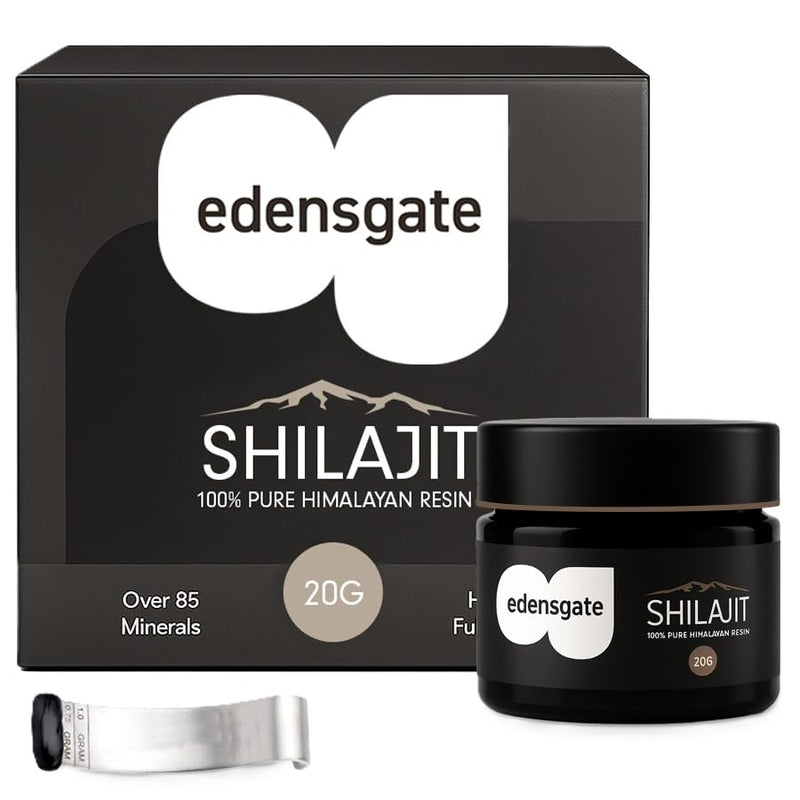 Edensgate Shilajit Resin 20g – Pure Himalayan Shilajit Resin Supplement | Mineral Rich Fulvic Acid Complex | Traditional Ayurvedic Resin | Natural Daily Wellness Support