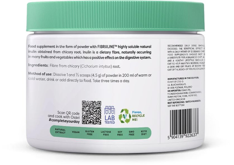 Osavi Inulin – 270 g | Highly Soluble Chicory Root Inulin Powder for Digestive Health | Supports Bowel Function & Natural Fiber Intake