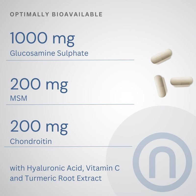 Joint Care Complex | Glucosamine, Chondroitin, MSM, Hyaluronic Acid & Turmeric | UK GMP Standards | Made in the UK | GMO Free | High Strength Formula for Men & Women | Relieves Joint Stiffness & Aches