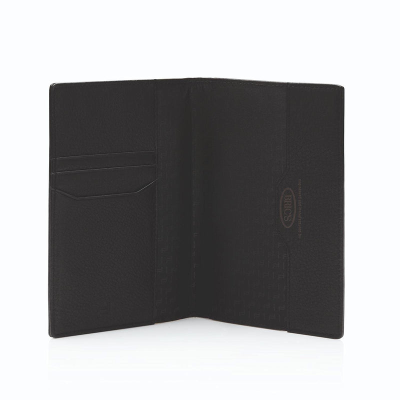 Bric's Porsche RFID Blocking Leather Passport Wallet, Slim Family Travel Organizer for 6, Designer Zipper Passport Holder with Card Slots, Luxury Travel Document Organizer