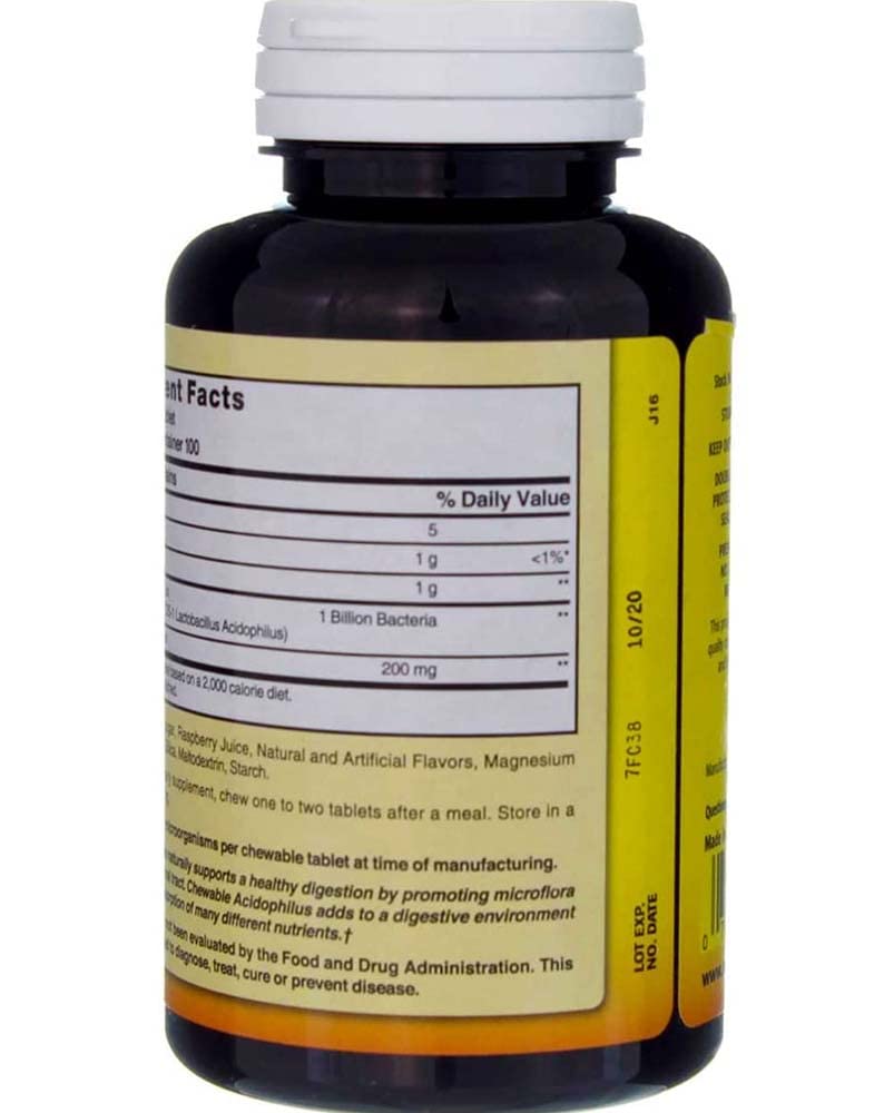 Nature's Blend Acidophilus Chewable Raspberry Flavor - 100 Tablets, Pack of 2