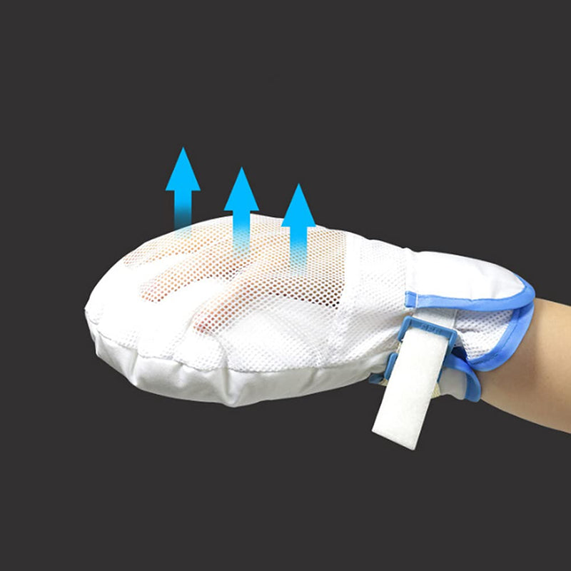 [Australia] - Medical Hand Restraints Safety Mitts Glove for Dementia Elderly and Patients, Fingers Separated Design with Breathable Mesh and Thick Sponge Filling to Keep Comfort and Prevent Scratching(1pcs) 