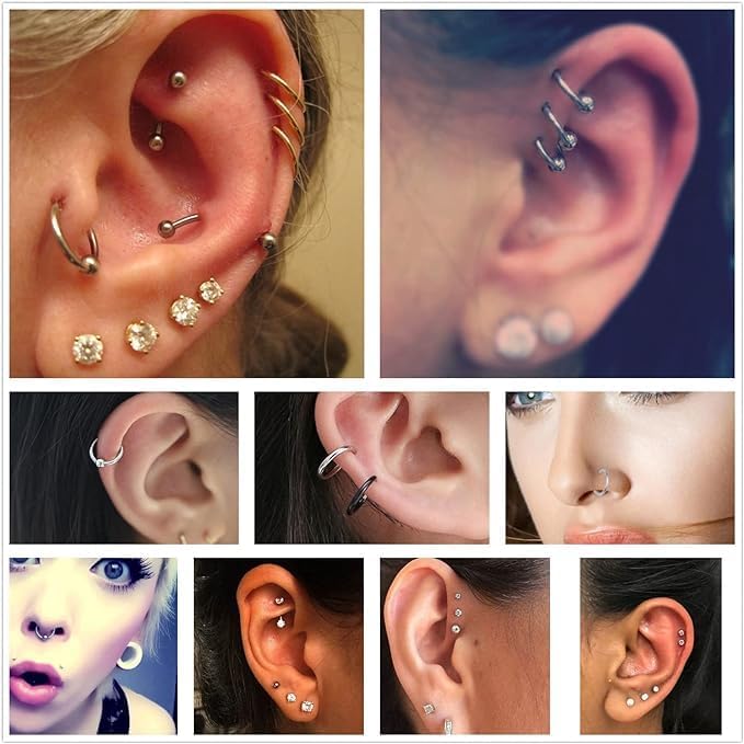 [Australia] - Piercing Kit 35PCS Professional Piercing Kit Includeds 25PCS Mixed 12G 14G 16G 18G 20G Ear Nose Piercing Needles 2PCS Piercing Clamps 6Pcs Clean Tools 2 Gloves for Ear Nose Piercing Kit 