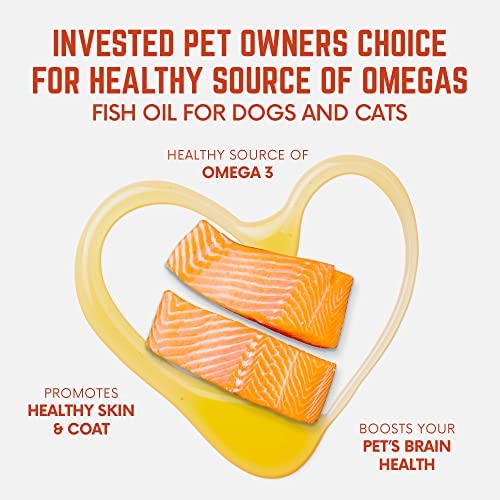 Wild Alaskan Fish Oil for Dogs, Skin and Coat Supplement for Dogs & Cats, Omega-3-Rich Salmon and Pollock Oil, EPA & DHA Dog Salmon Oil for Brain, Heart, and Joints 16 fl oz (473 ml) 16 Ounces - PawsPlanet Australia