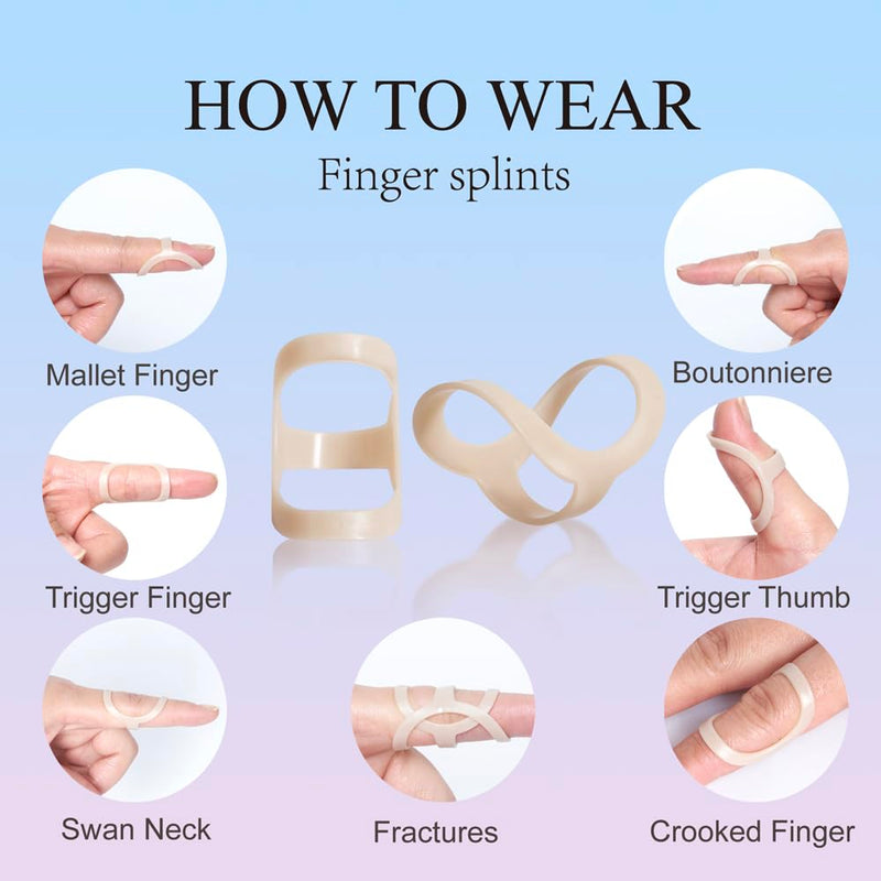 [Australia] - Oval Finger Splint 8 pcs, Finger Splints for Arthritis, Mallet Finger, Trigger Finger Splint, hypermobility(EDS) finger For Thumb/Middle,/Index/Pinky or Ring Finger(2,3,4,5,6,7,8,9) Medium(2,3,4,5,6,7,8,9) 
