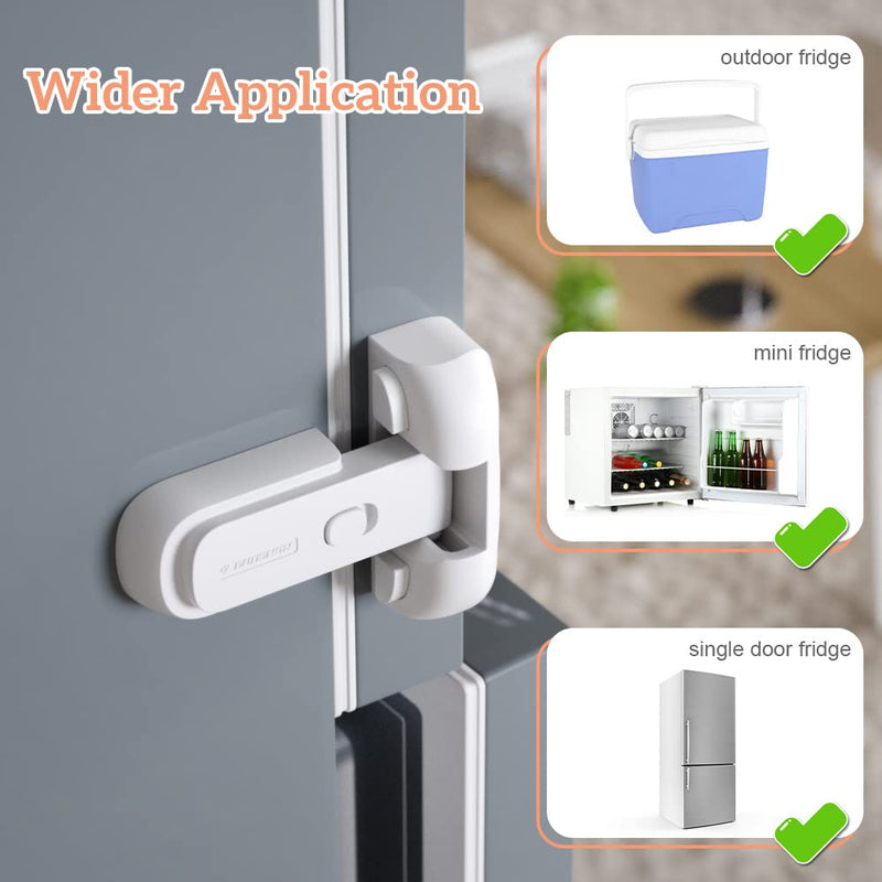 [Australia] - EUDEMON 1 Pack Updated Child Proof Refrigerator/Fridge/Freezer Door Lock Apply to Max 1"(25mm) Sealing Strip for Toddlers and Kids, no Tools Need or Drill (White) White 