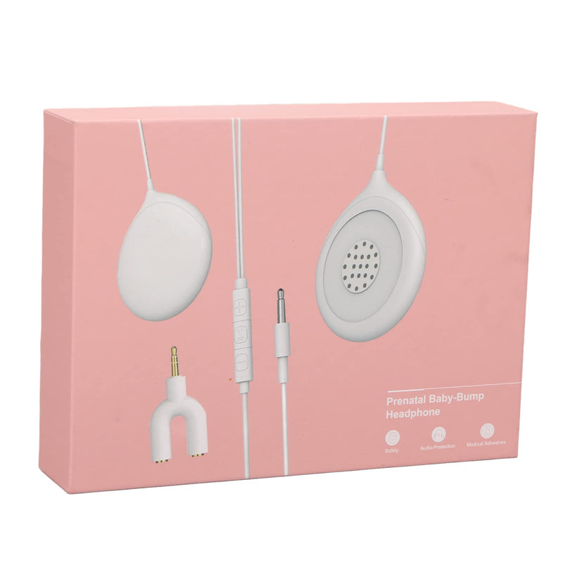 [Australia] - Dioche Pregnancy Belly Speaker, Baby Belly Headphones, Music Splitter, 12 Stickers, Pregnancy Headphones, Pregnancy Monitors for Women, Mother, White 