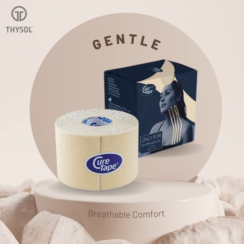 [Australia] - CureTape® Gentle | Kinesiology Tape for Hyper Sensitive Skin | Gentle Adhesion | 100% Hypoallergenic Water Resistant K Tape | for Thin Skin, Elderly or Children | Gentle to Remove | Medical KTape 
