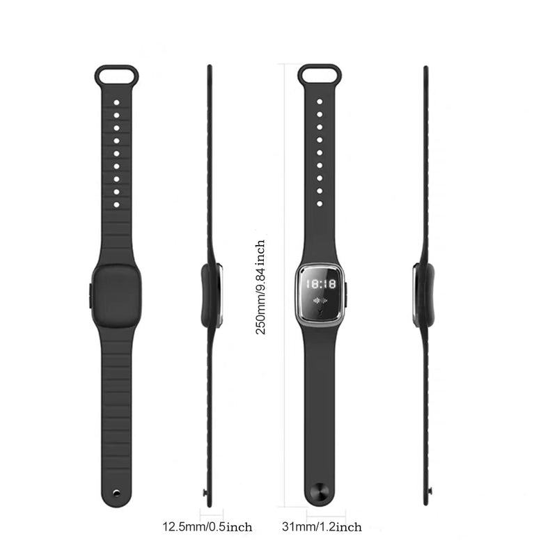 [Australia] - Feloyal Mosquito Repellent Bracelets, Rechargeable USB Ultrasonic Waterproof Anti-Mosquito Watch for Indoor and Outdoor Use, Suitable for Adults and Children (Black) 