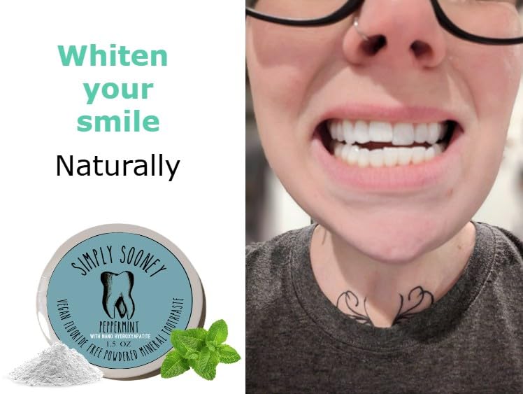 [Australia] - Simply Sooney Remineralizing Vegan Mineral Tooth Powder I Peppermint Nano-hydroxyapatite Formula I Natural Whitening I Stronger Teeth 1.5oz (1.5 oz jar) 