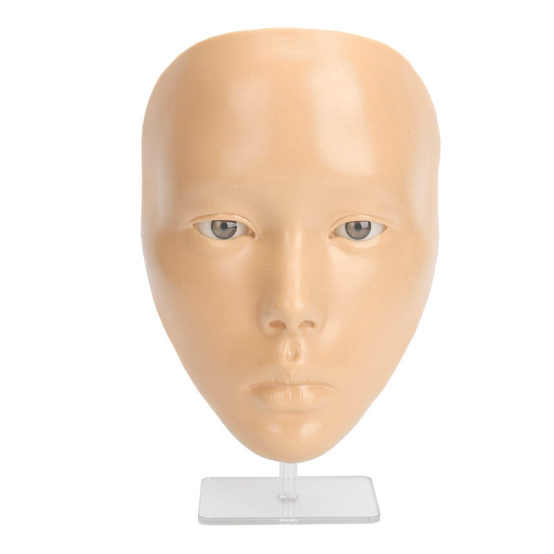 [Australia] - JTLB Makeup Practice Face with Plastic Stand 5D Silicone Full Face Makeup Practice BoardReusable Mannequin Tool for Beginner (White Skin) 