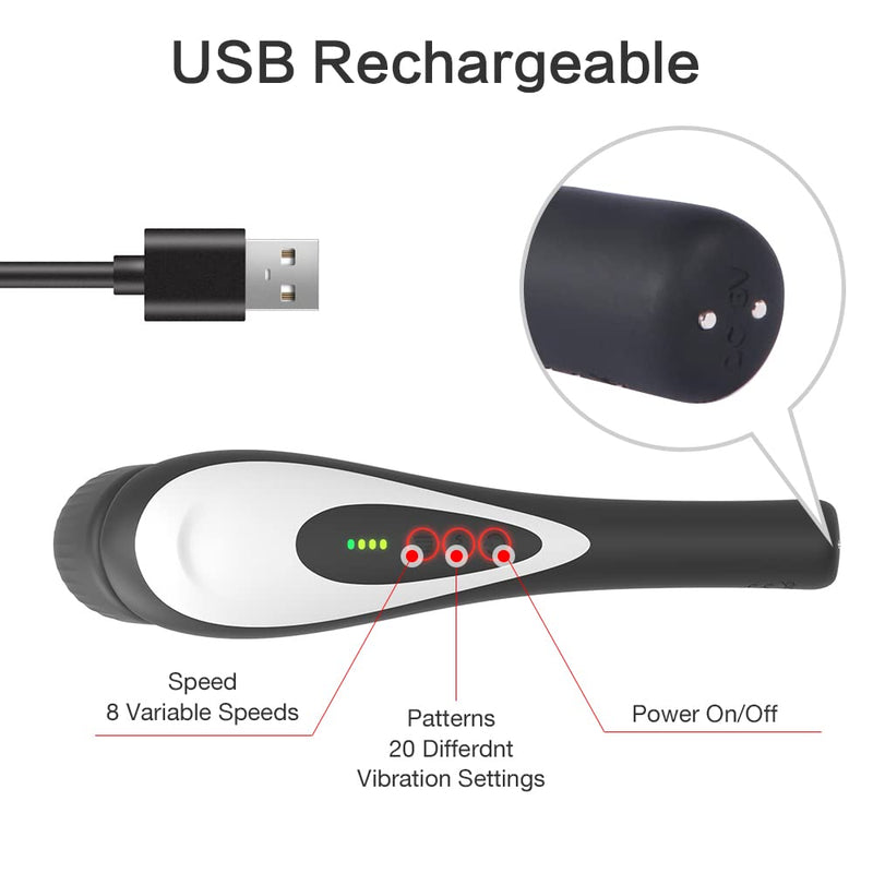 [Australia] - Rechargeable Personal Hand Held Deep Tissue Vibrating Massager for Muscles, Back, Foot, Neck -Cordless Electric Percussion Body Wand Massage Gift for Women her 
