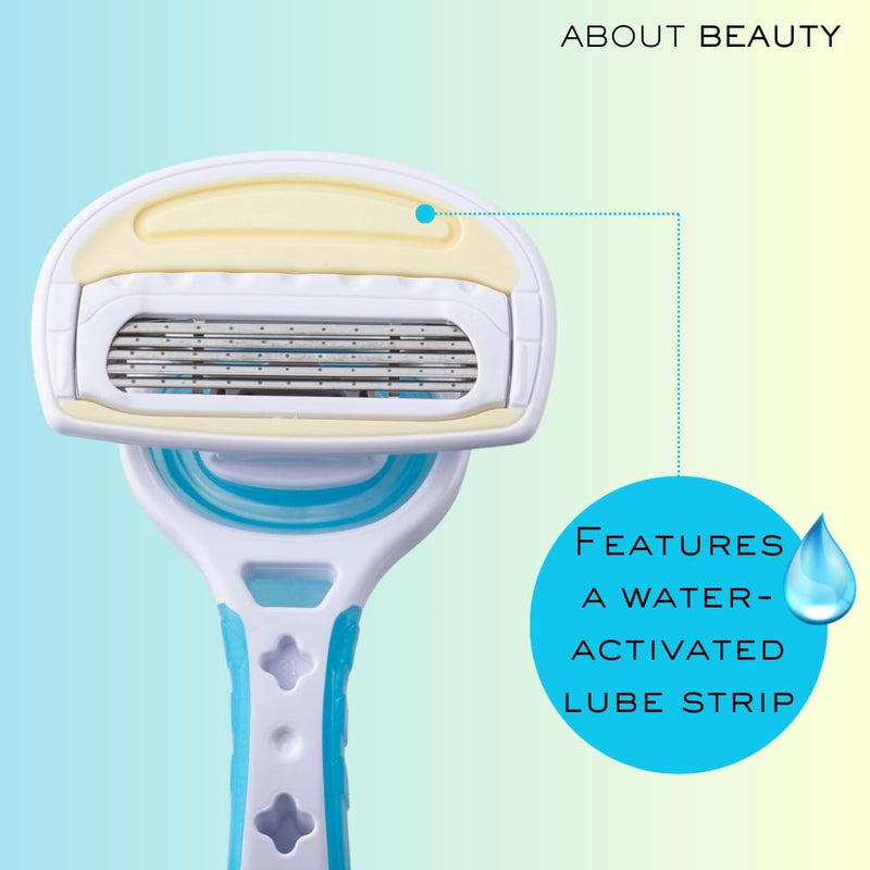 [Australia] - 5 Blade Water Activated Disposable Razors, 3 Gentle Beauty Groomers for Hair Removal, Ideal for Shaving and Exfoliating, Japanese Steel Gently Removes Body Hair 