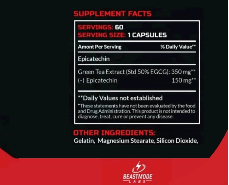 Epicatechin Beastmode Labs 60 Capsules - Natural Muscle Building Supplement