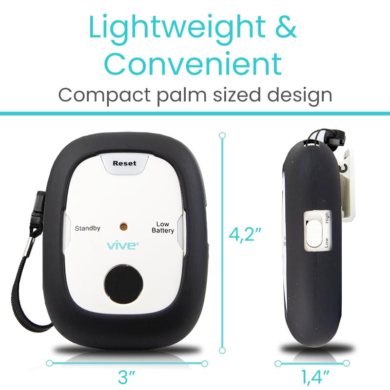 [Australia] - Vive Magnet Pull Cord Chair Alarm for Elderly Adults - Bed Alarm - Fall Prevention for Elderly Dementia Patients - String Exit Alert Detection for Caregivers Monitoring Seniors - Batteries Included White 