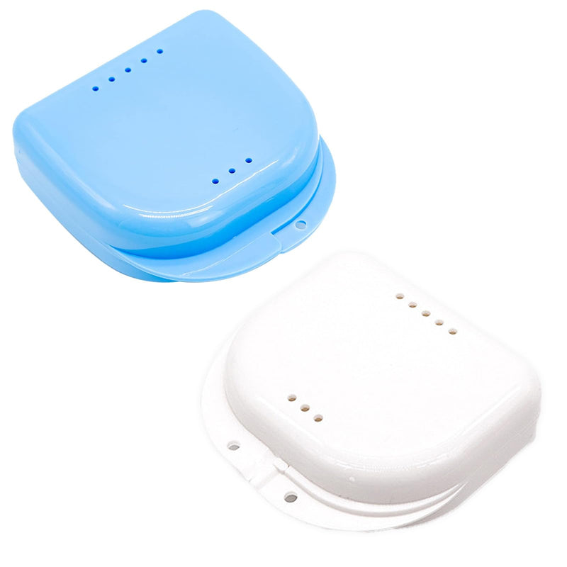 [Australia] - Braces box 2 pieces braces box denture box dentures dental box, orthodontic dental retainer box denture storage container denture cup dental care 