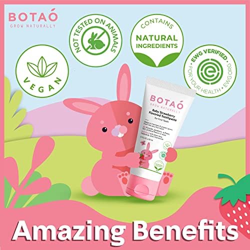 [Australia] - Fluoride Free Baby Toothpaste | Natural Toddler Toothpaste | Strawberry Flavored - Training Toothpaste for Toddlers | EWG Verified, Vegan, SLS Free, Safe to Swallow, Aloe Vera (3 Pack) 1.7 Fl Oz (Pack of 3) 