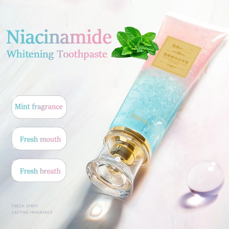 2PCS Niacinamide Whitening Toothpaste-Probiotic Whitening Toothpaste, Intense Triple Whiten, Fluoride-Free, Gentle Mint, Breath Freshening (2pcs) 2pcs