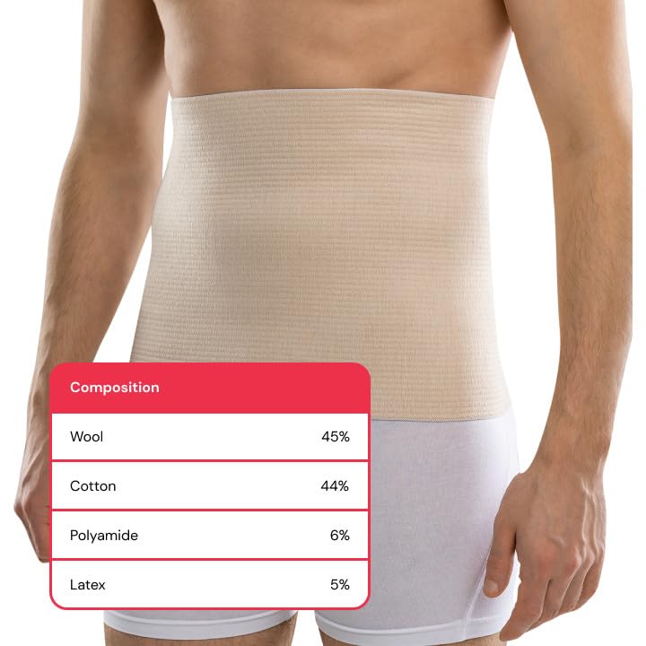[Australia] - Lauma Medical Wool and Cotton Elastic Warming Belt for Lower Back Pain and Relief, Warming Kidney, Stretchy Brace Thermal Waist, Back Warmer - XL 