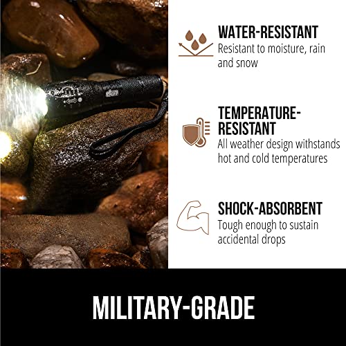 Gorilla Grip Luggage Straps and Tactical Flashlights, Luggage Straps Tightening Belts 2 Pack, Tactical Flashlight Adjustable Mode 2 Pack, Both in Black, 2 Item Bundle