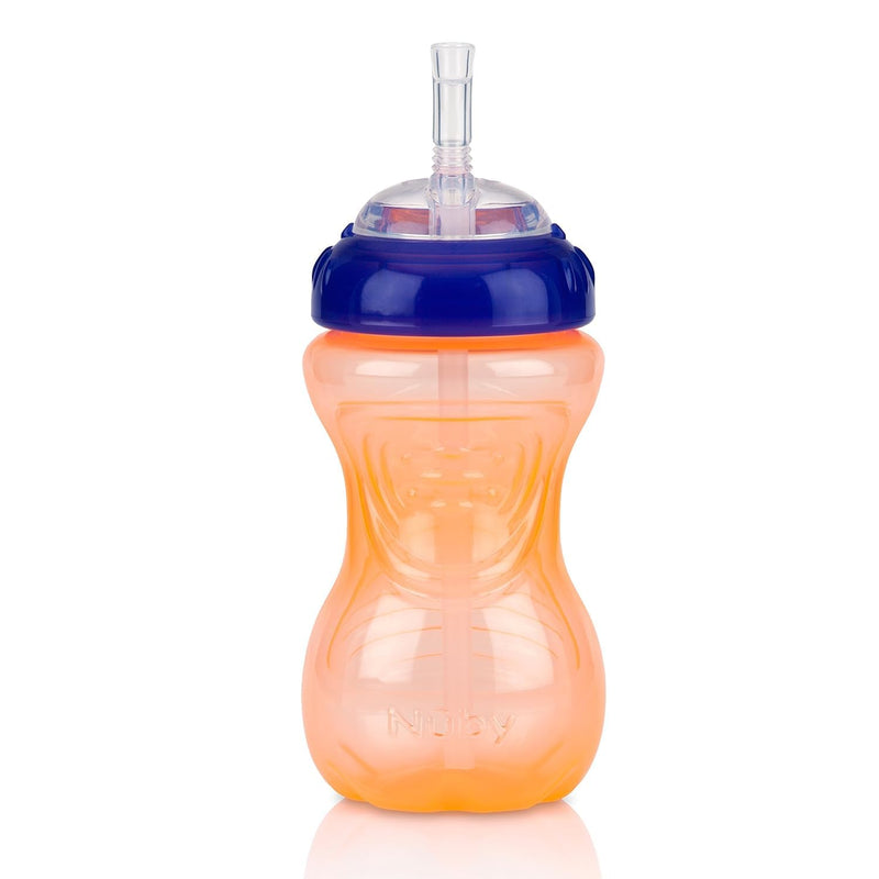 [Australia] - Nuby No-Spill Sippy Cup with Flex Straw - (3-Pack) 10-Ounce Bottles - Sippy Cups for Toddlers 12+ Months - Neutral Color Training Cups for Toddlers Soft Straw 10.1 Ounces Blue, Green & Yellow 