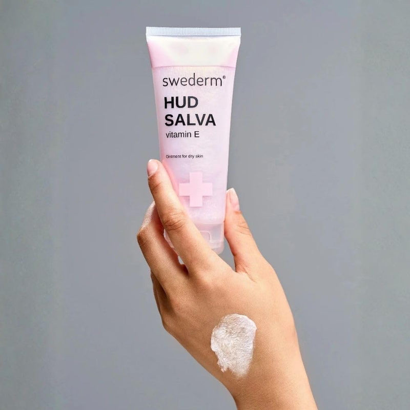 swederm Hudsalva Skin Moisturizer with Vitamin E, Shea Butter, 1,69 fl oz | dry skin remedy, glycerin, shea butter, allantoin, elbows, cracked heels, Scandinavian quality, travel essentials 1.69 Fl Oz (Pack of 1)