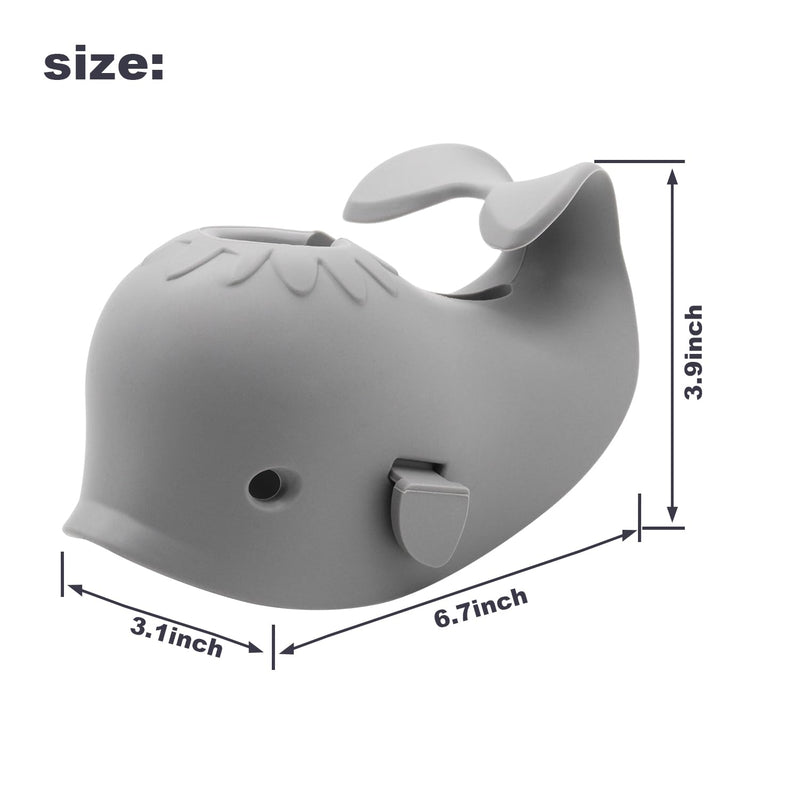[Australia] - Baby Bathtub Faucet Cover, Faucet Cover Baby Bathtub Spout Cover, Bath Spout Protective Cover, Bathtub Safety Spout Guard, Baby Safety Protection Silicone Kit, Grey Whale Protector TypeGrey 