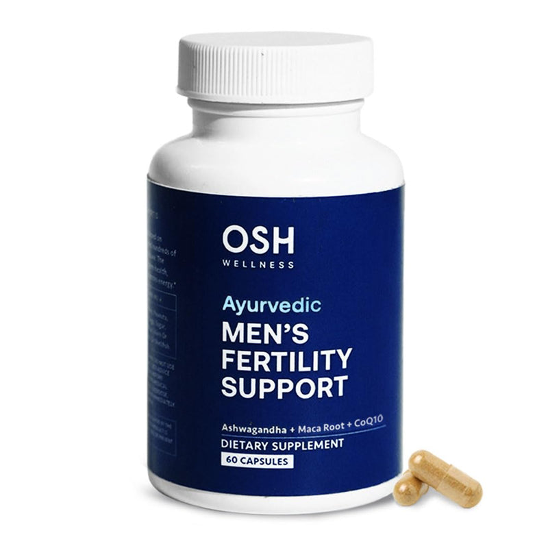 [Australia] - Osh Wellness Men's Fertility Support & Prenatal Vitamins, Ayurvedic support for Conception, Sperm Count, Motility & Volume - With Ashwagandha, Maca, CoQ10, Zinc (Pack of 1, Men Fertility Support) 