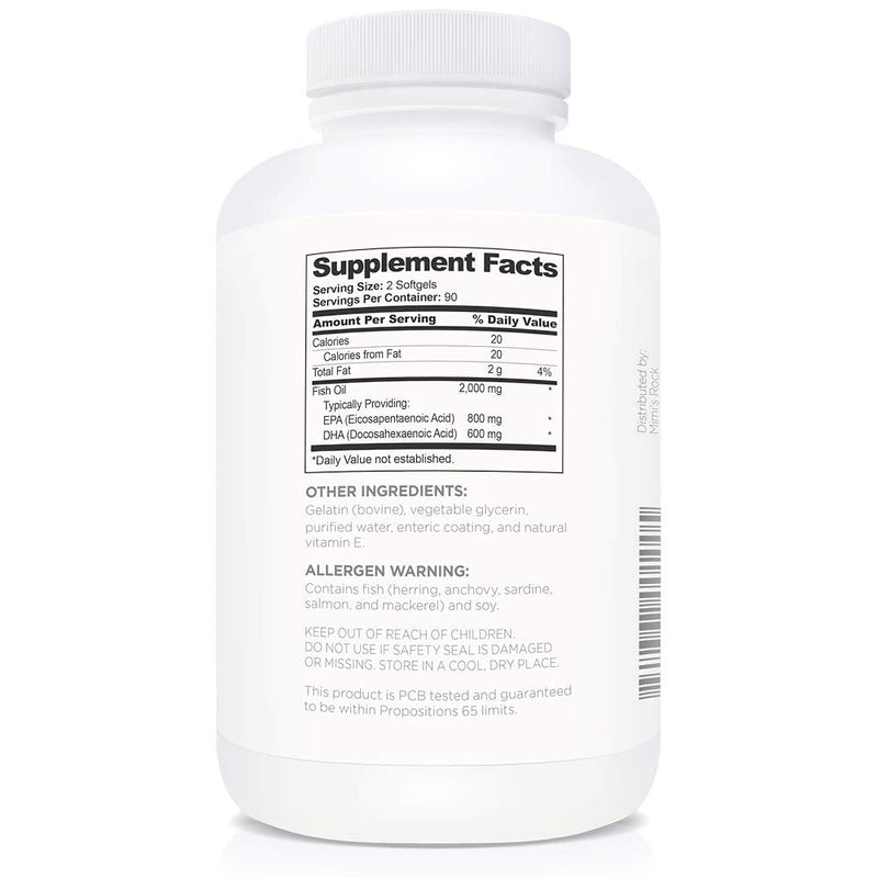 Multiform Vitamins Omega 3 Fish Oil - 2,000mg - Burpless, Non-GMO, No Fishy Aftertaste (180 Capsules) 180 Count (Pack of 1)