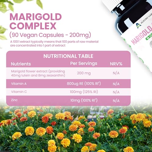 Lutein 40mg & Zeaxanthin 8mg | High Strength Eye Complex | Vitamin A, C & Zinc | Normal Vision Support | 90 Vegan Capsules | GMP & 3rd Party Lab Tested