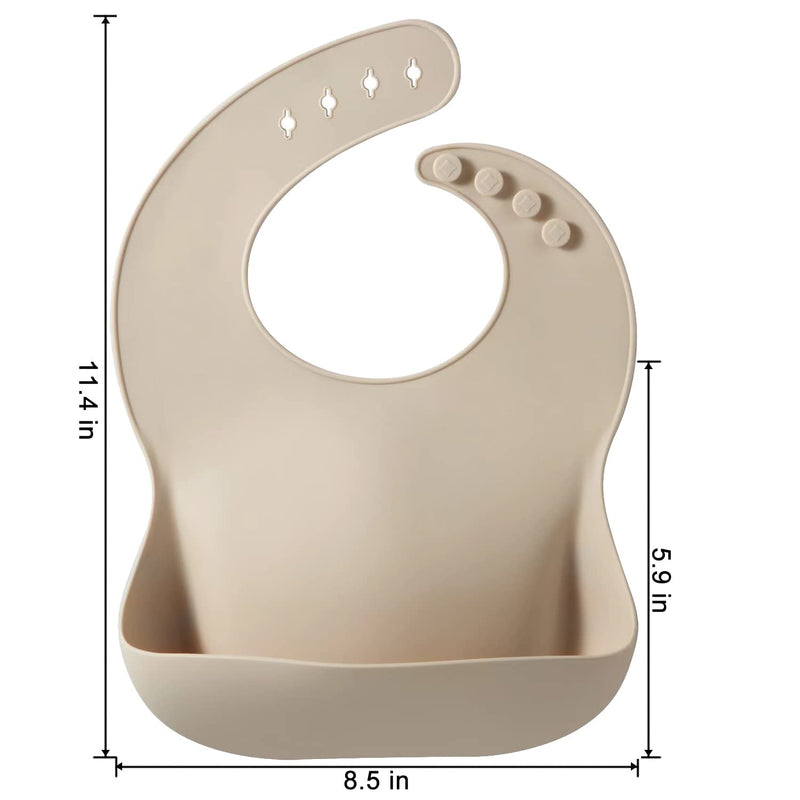 [Australia] - PandaEar Silicone Baby Bib for Girls Boys| Adjustable Waterproof Eating Bibs| BPA Free Soft Durable Silicone Bibs for Babies & Toddlers with Large Pocket Food Catcher 