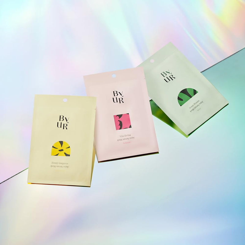 ByUR Vita Giving Keep Radiance Aqua Serum Mask 30 ml Dark Spots Hyperpigmentation, Brightening Hydrating, Hyaluronic Acid, Niacinamide, Vitamin C Daily Face Sheet Mask Pore Care Korean Skincare (4pc) Vita Giving (4pc)
