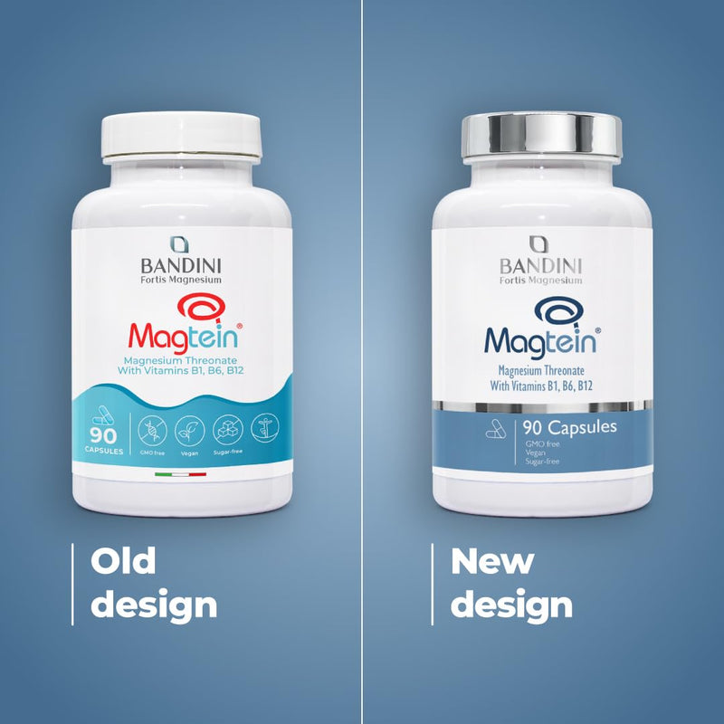 Bandini® Magnesium L-Threonate Magtein® | High Strength Magnesium L Threonate 2000mg per Serving with Vitamins B1, B6, and B12 | 90 Vegan Capsules | High Absorption for Cognitive Function Support