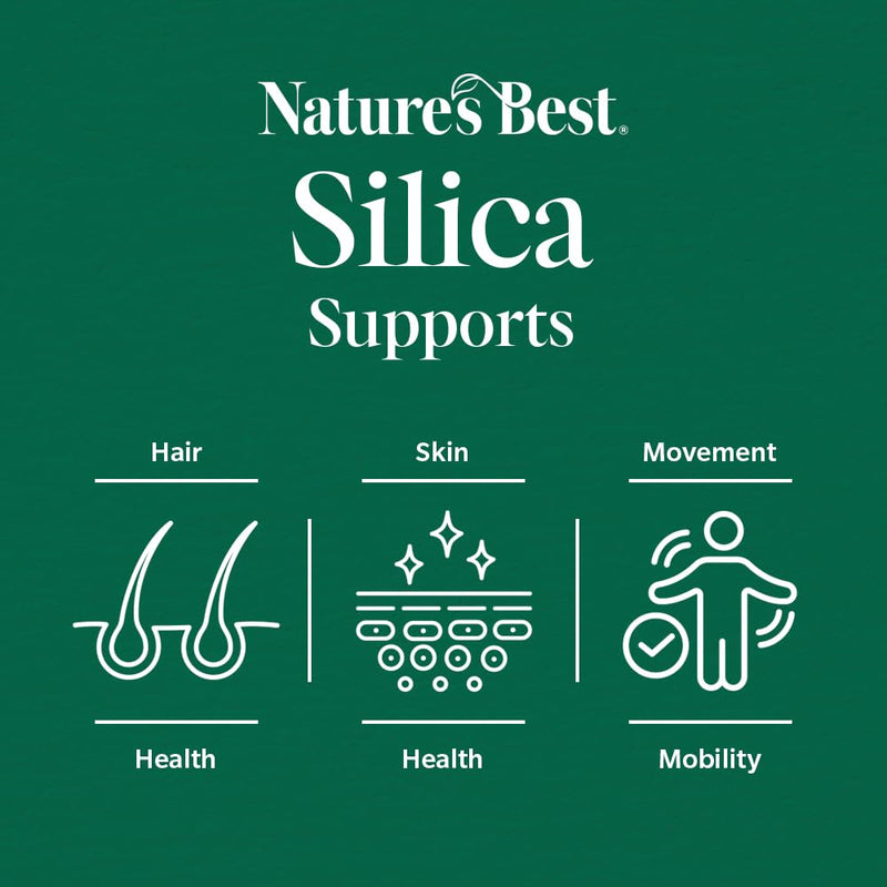 Nature's Best Silica 200mg - High Strength Naturally Sourced Silica Supplement - UK Made - 90 Vegan Capsules (3 Months' Supply)
